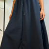 Minimal Drawstring Midi Skirt（803）