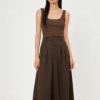 Minimal High-Waist A-Line Midi Skirt（815）