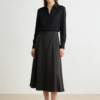 Soft-Drape High-Waist Midi Skirt（811）
