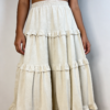 Soft Ruffle Tiered Midi Skirt（505）