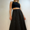 Minimal Elastic-Waist Midi Skirt（810）